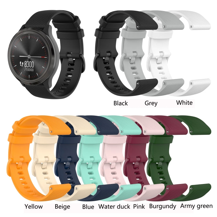 For Huawei Watch GT 2 46mm 22mm Checkered Silicone Watch Band(Yellow)