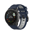 For Garmin Fenix 7S 20mm Two-color Silicone Jack Watch Band(Blue Gray)