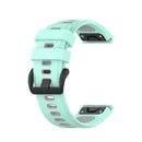 For Garmin Fenix 7S 20mm Two-color Silicone Jack Watch Band(Green Gray)
