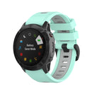 For Garmin Fenix 7S 20mm Two-color Silicone Jack Watch Band(Green Gray)