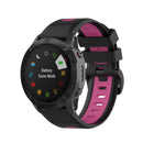 For Garmin Fenix 7S 20mm Two-color Silicone Jack Watch Band(Black Magenta)