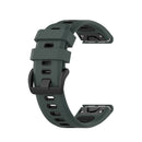 For Garmin Fenix 7S 20mm Two-color Silicone Jack Watch Band(Dark Green Black)