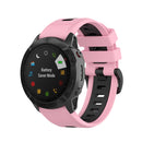 For Garmin Fenix 7S 20mm Two-color Silicone Jack Watch Band(Pink Black)
