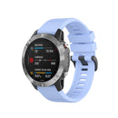 For Garmin Fenix 7 / EPIX 22mm Solid Color Silicone Quick Release Watch Band(Chrysanthemum Blue)