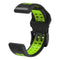 For Garmin Fenix 7X 26mm Two-Color Two-Hole Silicone Quick Release Watch Band(Black Green)