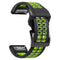 For Garmin Fenix 7X 26mm Two-Color Two-Hole Silicone Quick Release Watch Band(Black Green)