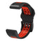 For Garmin Fenix 7X 26mm Two-Color Two-Hole Silicone Quick Release Watch Band(Black Red)