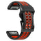 For Garmin Fenix 7X 26mm Two-Color Two-Hole Silicone Quick Release Watch Band(Black Red)