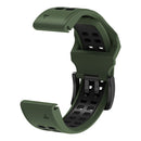 For Garmin Fenix 7X 26mm Two-Color Two-Hole Silicone Quick Release Watch Band(Army Green Black)