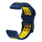 For Garmin Fenix 7X 26mm Two-Color Two-Hole Silicone Quick Release Watch Band(Blue Yellow)