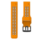 For Garmin Fenix 7X 26mm Two-Color Two-Hole Silicone Quick Release Watch Band(Orange Black)