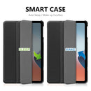 For OPPO Pad Air ENKAY Tri-fold Custer Texture Leather Smart Tablet Case(Dark Green)
