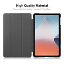 For OPPO Pad Air ENKAY Tri-fold Custer Texture Leather Smart Tablet Case(Dark Green)