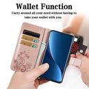 For Xiaomi 12 Pro Four-leaf Clasp Embossed Buckle Leather Phone Case(Rose Gold)