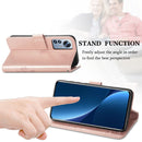 For Xiaomi 12 Pro Four-leaf Clasp Embossed Buckle Leather Phone Case(Rose Gold)