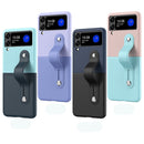 For Samsung Galaxy Z Flip3 5G Skin Contrast Wristband Folding Phone Case(Ice Blue + Dark Blue)