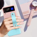 For Samsung Galaxy Z Flip3 5G Skin Contrast Wristband Folding Phone Case(Ice Blue + Dark Blue)