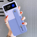For Samsung Galaxy Z Flip3 5G Skin Contrast Wristband Folding Phone Case(Ice Blue + Dark Blue)