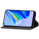 For OPPO A95 4G Retro Skin Feel Magnetic Horizontal Flip Leather Phone Case(Black)