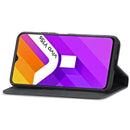 For vivo Y15S Retro Skin Feel Magnetic Horizontal Flip Leather Phone Case(Black)