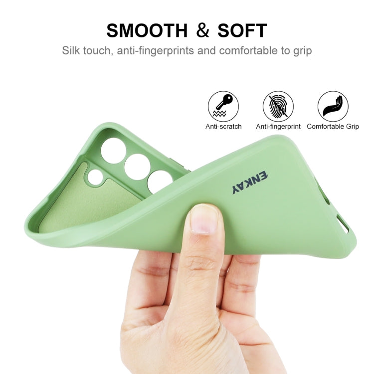 For Samsung Galaxy S22 5G ENKAY Liquid Silicone Soft Shockproof Phone Case(Dark Blue)