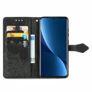 For Xiaomi 12 Pro Mandala Flower Embossed Horizontal Flip Leather Phone Case(Black)