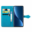 For Xiaomi 12 Pro Mandala Flower Embossed Horizontal Flip Leather Phone Case(Blue)
