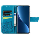 For Xiaomi 12 Pro Butterfly Love Flower Embossed Leather Phone Case(Blue)
