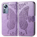 For Xiaomi 12 Pro Butterfly Love Flower Embossed Leather Phone Case(Light Purple)