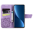 For Xiaomi 12 Pro Butterfly Love Flower Embossed Leather Phone Case(Light Purple)