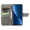 For Xiaomi 12 Pro Butterfly Love Flower Embossed Leather Phone Case(Gray)