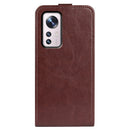 For Xiaomi 12 Pro R64 Texture Vertical Flip Leather Phone Case(Brown)
