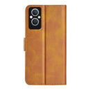 For OPPO A96 5G Dual-side Magnetic Buckle Leather Phone Case(Yellow)
