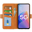 For OPPO A96 5G Dual-side Magnetic Buckle Leather Phone Case(Yellow)