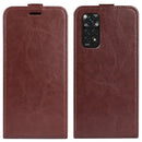 For Xiaomi Redmi Note 11 4G / Note 11S R64 Texture Vertical Flip Leather Phone Case(Brown)
