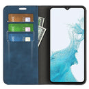 For Samsung Galaxy A23 5G Retro-skin Magnetic Suction Leather Phone Case(Dark Blue)