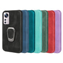 Ring Holder PU Phone Case For Xiaomi 12 Pro(Red)
