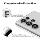 For Samsung Galaxy S22 Ultra 5G ENKAY Aluminium Alloy + Tempered Glass Camera Lens Cover(Silver)