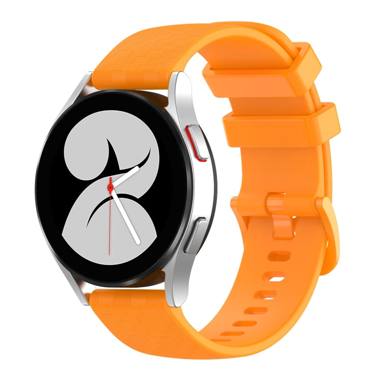 For Huawei Watch 2 20mm Carbon Fiber Striped Silicone Watch Band(Yellow)