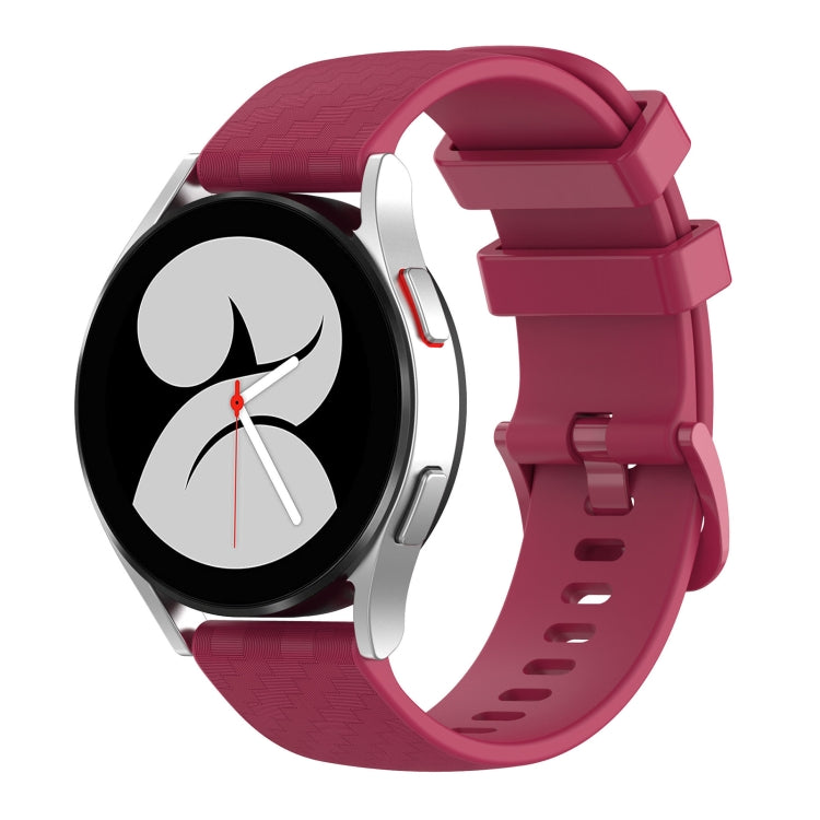 For Huawei Watch 2 20mm Carbon Fiber Striped Silicone Watch Band(Burgundy)
