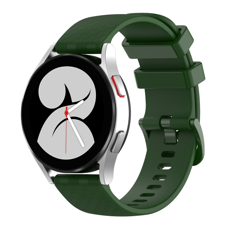 For Huawei Watch 2 20mm Carbon Fiber Striped Silicone Watch Band(Amy Green)