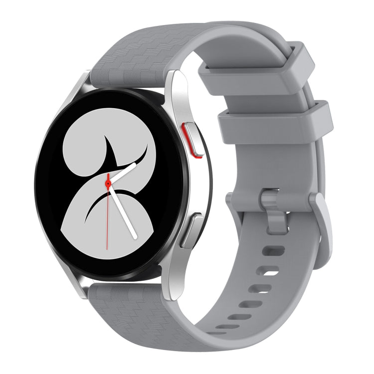 For Huawei Watch 2 20mm Carbon Fiber Striped Silicone Watch Band(Grey)