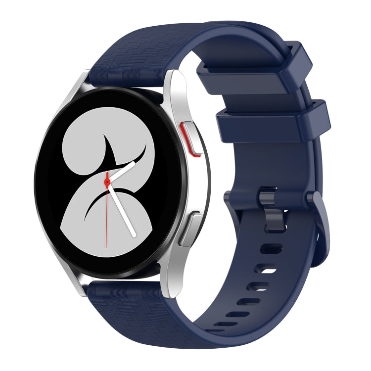 For Huawei Watch 2 20mm Carbon Fiber Striped Silicone Watch Band(Blue)