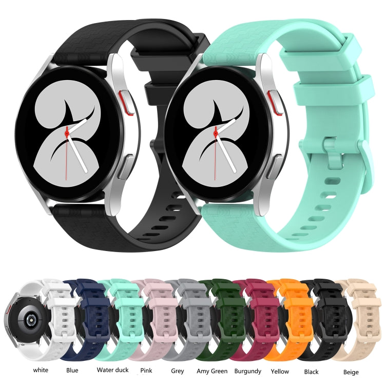 For Garmin Venu SQ 20mm Carbon Fiber Striped Silicone Watch Band(Beige)