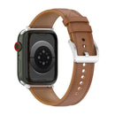 20mm Top Layer Cowhide Sewing Watch Band For Apple Watch Series 7 41mm / 6&SE&5&4 40mm / 3&2&1 38mm(Light Brown)