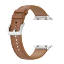 20mm Top Layer Cowhide Sewing Watch Band For Apple Watch Series 7 41mm / 6&SE&5&4 40mm / 3&2&1 38mm(Light Brown)