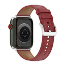 20mm Top Layer Cowhide Sewing Watch Band For Apple Watch Series 7 41mm / 6&SE&5&4 40mm / 3&2&1 38mm(Red)