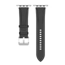 22mm Top Layer Cowhide Sewing Strap For Apple Watch Series 7 45mm / 6&SE&5&4 44mm / 3&2&1 42mm(Black)