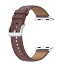 22mm Top Layer Cowhide Sewing Strap For Apple Watch Series 7 45mm / 6&SE&5&4 44mm / 3&2&1 42mm(Dark Brown)