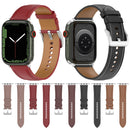 22mm Top Layer Cowhide Sewing Strap For Apple Watch Series 7 45mm / 6&SE&5&4 44mm / 3&2&1 42mm(Black)